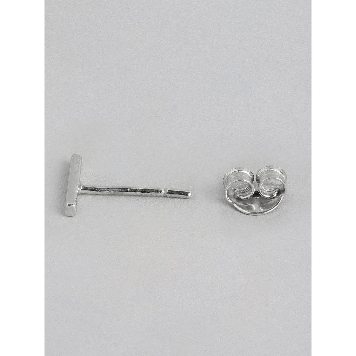 Boucles d'oreilles à tige | Accent de CZ sterling plaqué rhodium | Argent