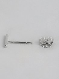 Orecchini a bottone | Accento CZ sterling placcato in rodio | Argento