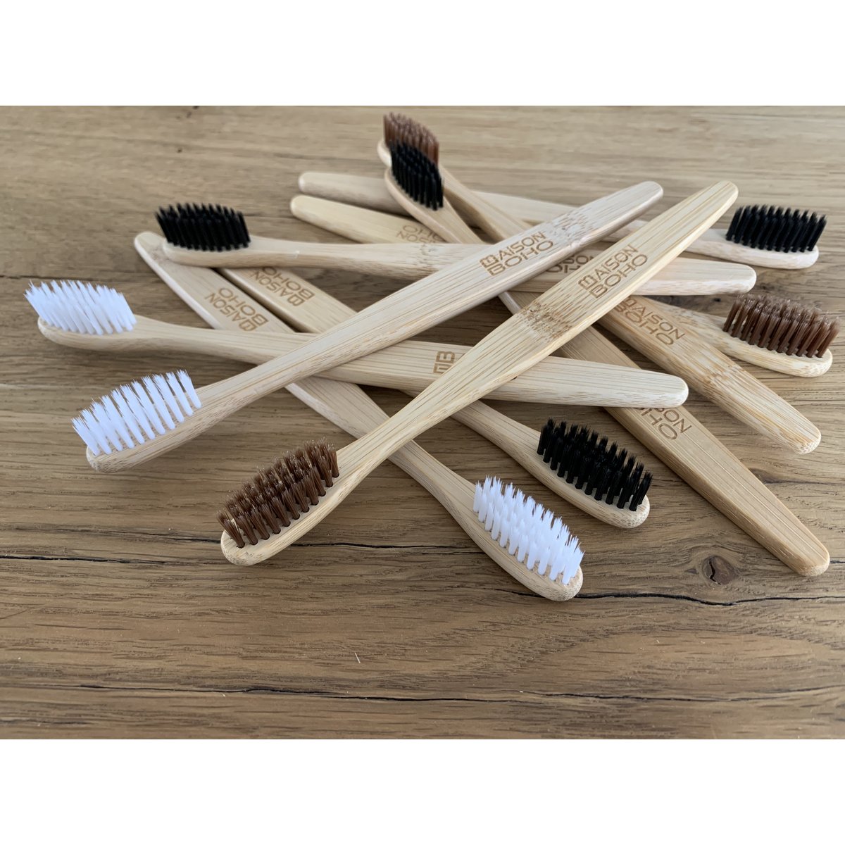 Bamboe Tandenborstel set 20 stuks multi colour brown