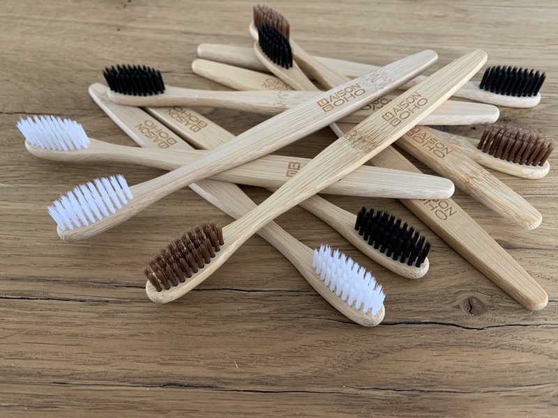 Bambus Zahnbürste Set 20 Stück mehrfarbig braun