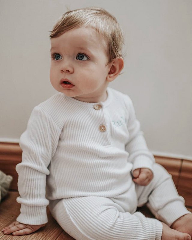 White ribbed romper
