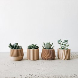 Set of 4 planters – Oslo Origami Kobe Stockholm