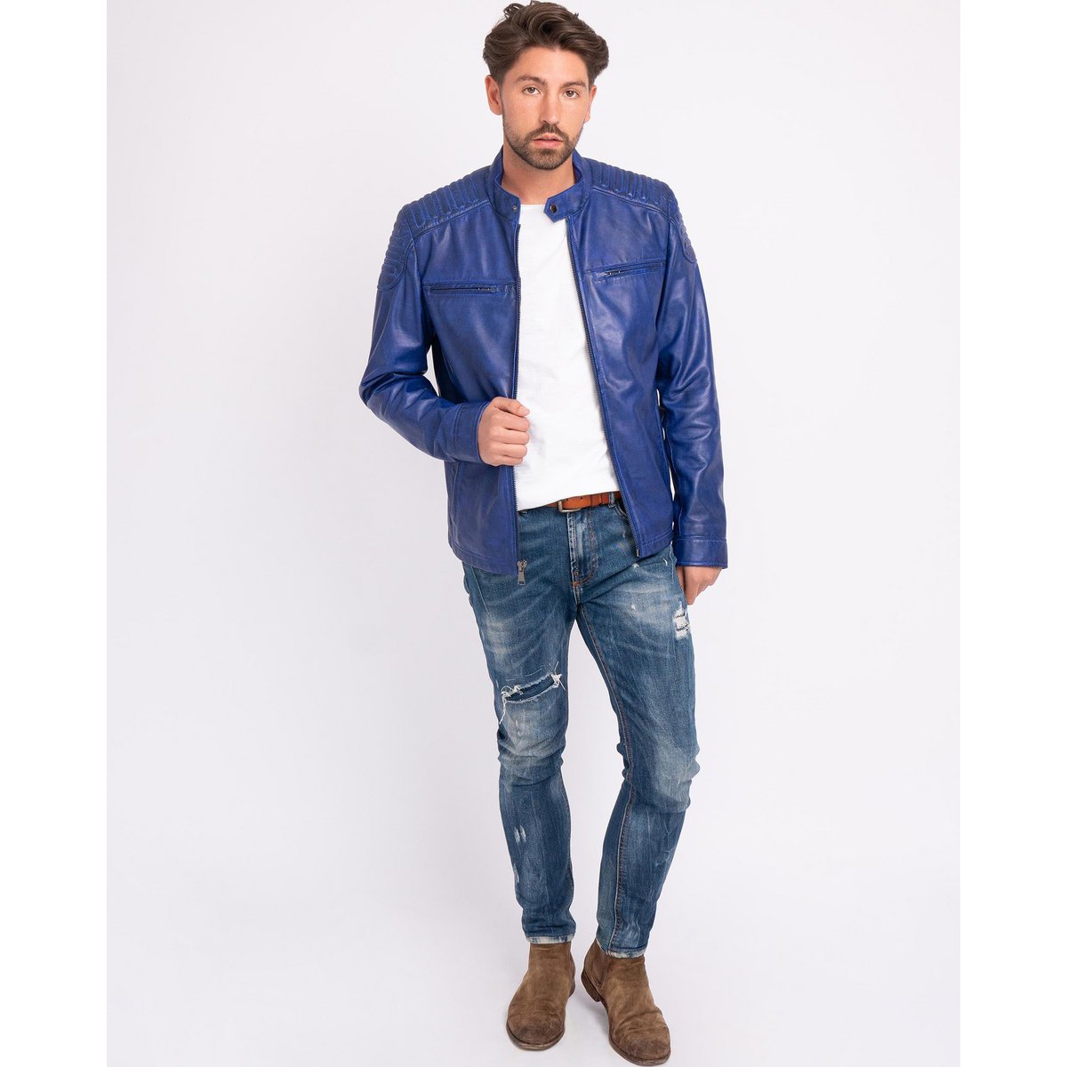 Hobbs │ Veste de moto en cuir masculin