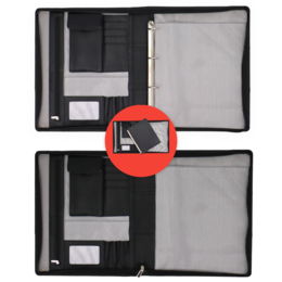 Skórzany futerał do pisania A4 - Teczka konferencyjna - Teczka na dokumenty A4 - Etui na tablet i laptop - Wyjmowany segregator