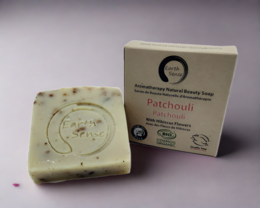 Organic Certified Solid Soap - Patchouli with Hibiscus Flowers 90g
