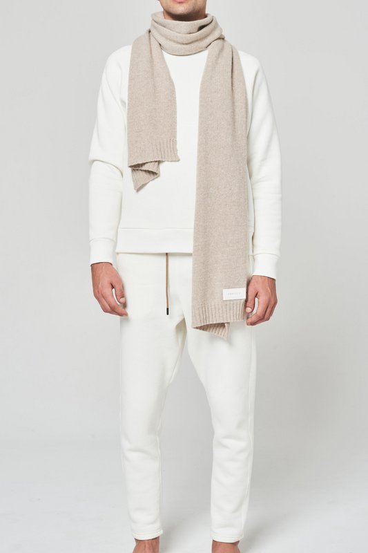 Cashmere tørklæde uni beige