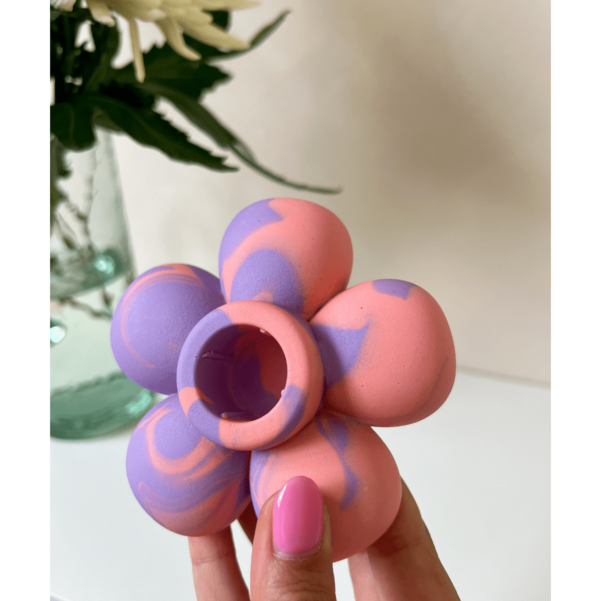 Peony Candle Holder - Swirl