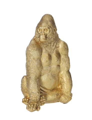 Decorative golden resin gorilla H23x16x13