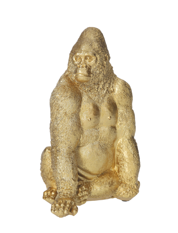 Decorative golden resin gorilla H23x16x13