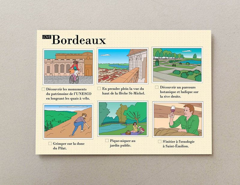 Illustrierte Postkarten Bordeaux