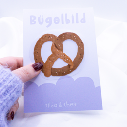 Iron-on image Breze pastry patch pretzel - gift shirt decorate iron on patch - Bavaria pretzels