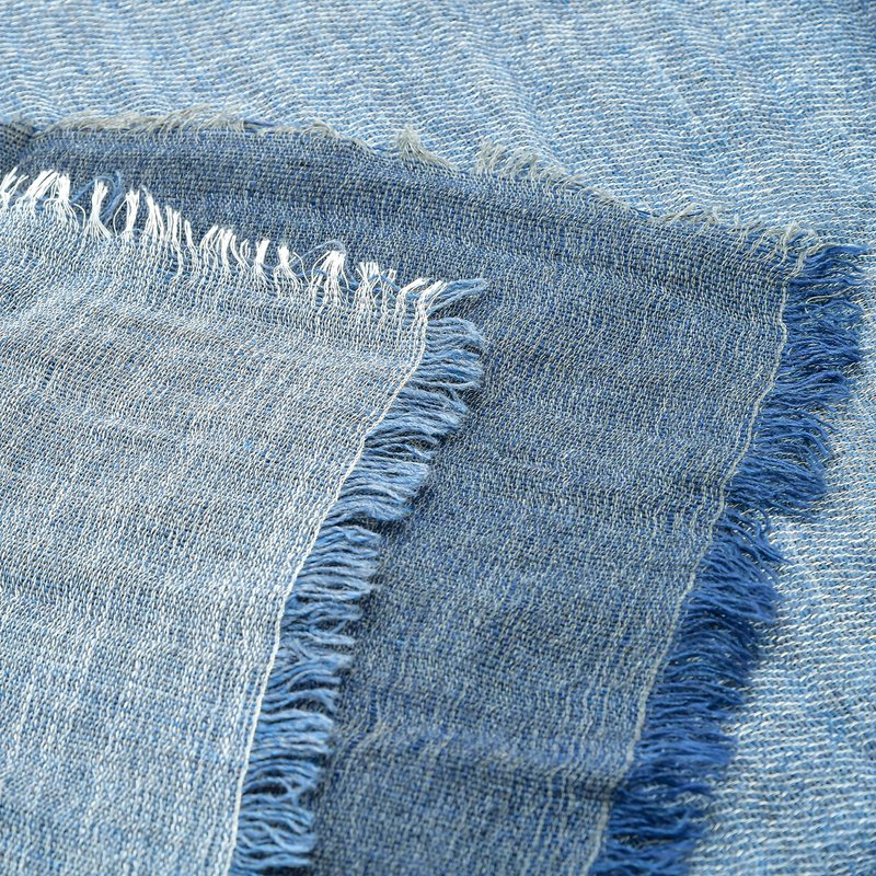 Florence Artegiani. Two-tone scarf scarf with double flap, modal and wool. Made in Italy.