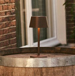 Lampe de table rechargeable marron moka Ava