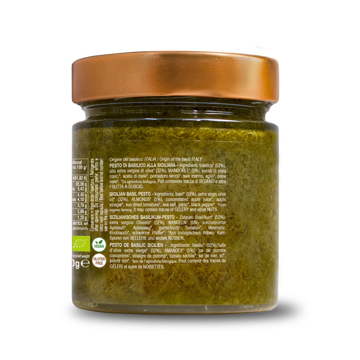 Bio-Sizilianisches Basilikumpesto 190g