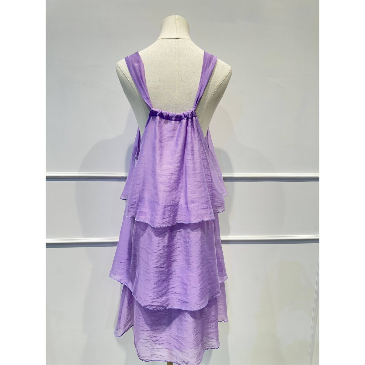 Robe à Volants à Bretelles et Nœud Déco - LYOCELL - 7746