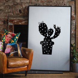Cactus Silhouette Triangle Print