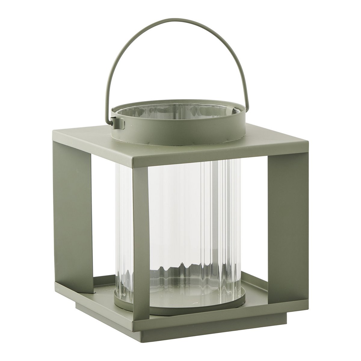 Lohals Lantern, glass/metal, green, 18x18x20,5 cm