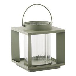 Lohals Lantern, glass/metal, green, 18x18x20,5 cm