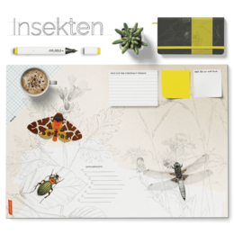 Schreibtischunterlage Insekten – Nachtfalter, Käfer & Libelle