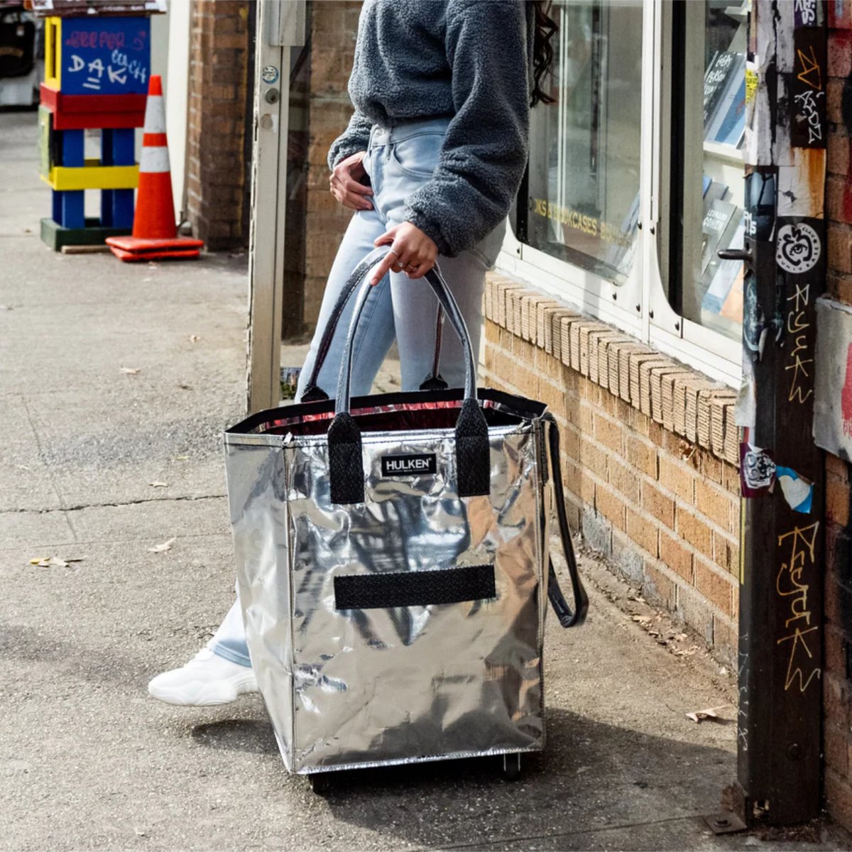 Hulkenbag Large Silver met ingebouwde Cover