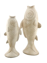 Ceramic vase fish beige