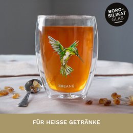 Creano Doppelwand-Teeglas Kolibri 250ml grün Geschenkbox