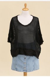 Gennembrudt bomuldsbluse og hørbund REF. 11932