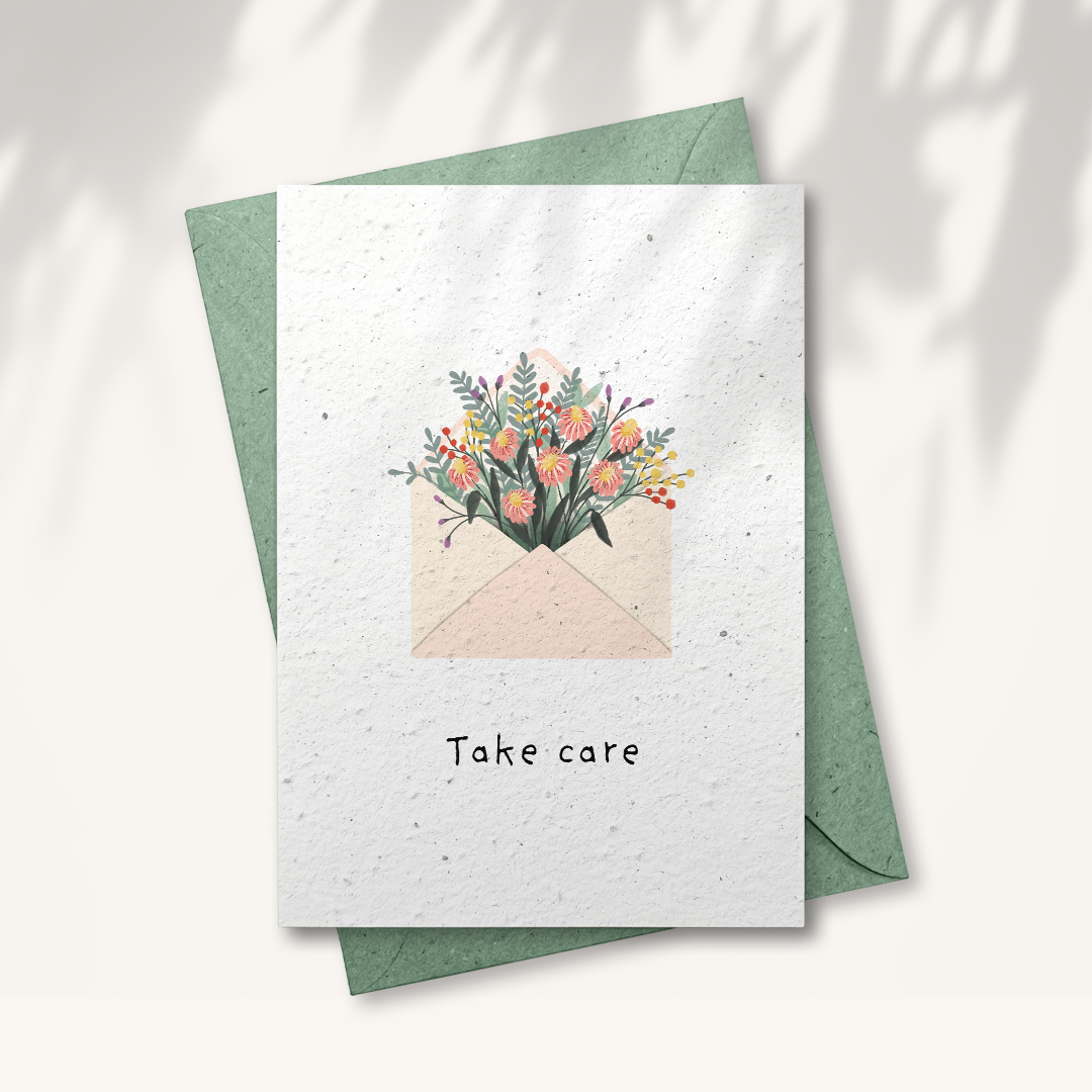 Grußkarte aus Saatpapier - Blumenumschlag