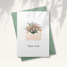 Tarjeta de felicitación de papel con semillas - Sobre de flores