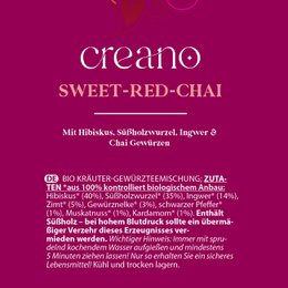 Bustine di tè Sweet Red Chai biologico, confezione da 20