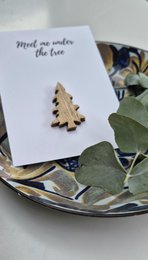 Kerstkaart wooden tree