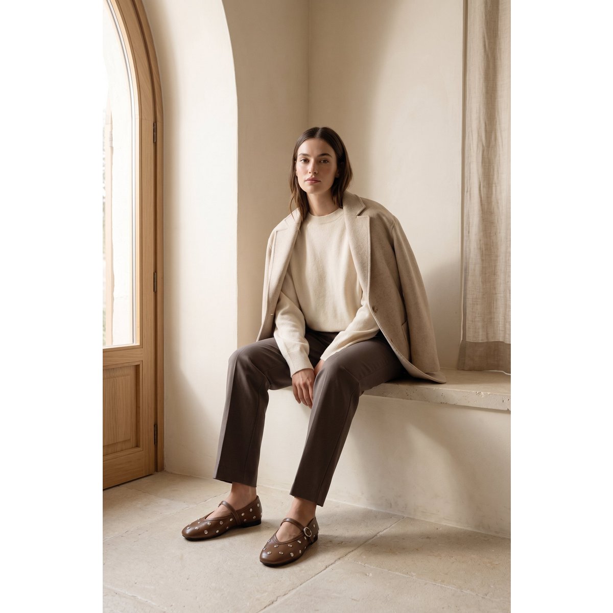 ALLI STUDS MOSGROEN – Glanzend leren Mary Janes met studs