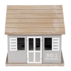 Egg cupboard house 20x14x18 cm gray brown wood egg holder
