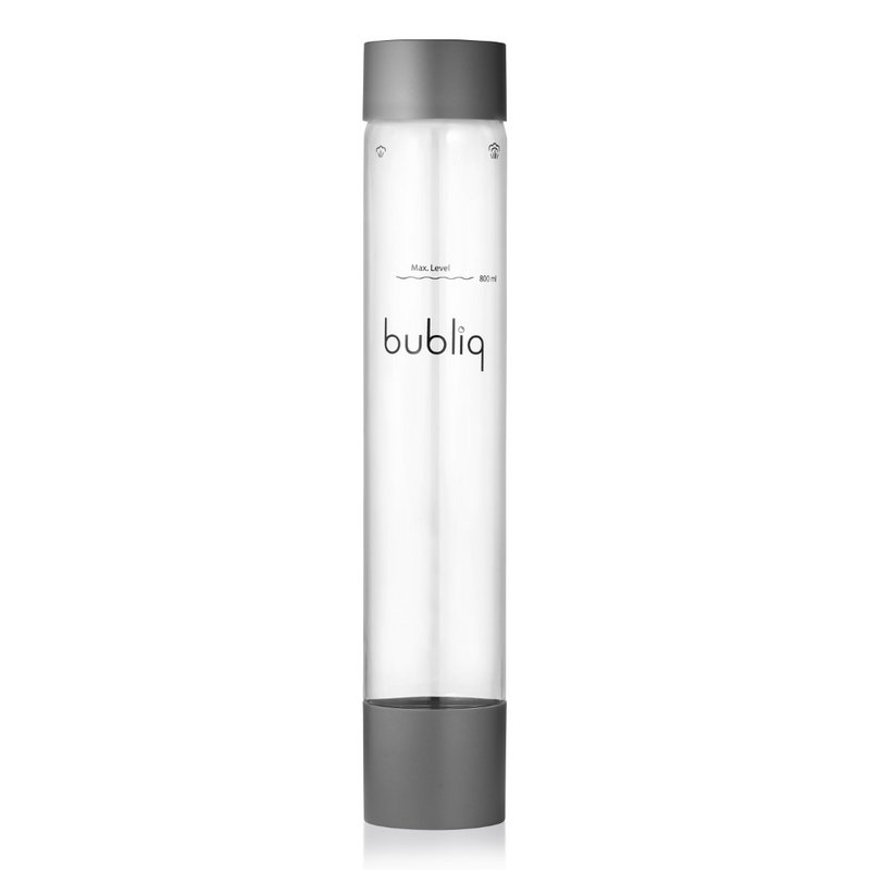 Matte grey bottle for bubliq drink carbonator