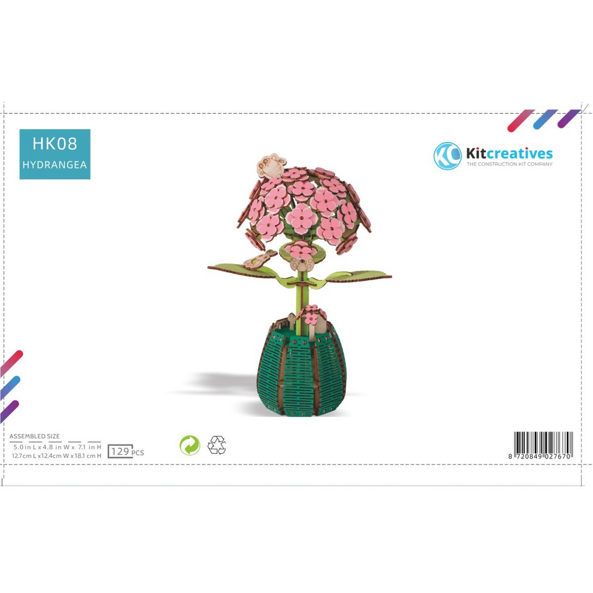 Wooden DIY DIY kit of a Hydrangea in a Pot