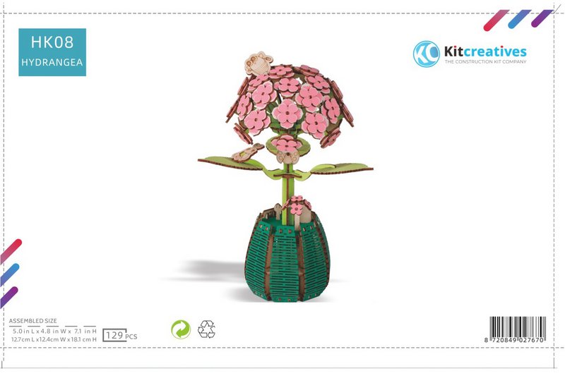 Kit DIY en bois d'un Hortensia en Pot