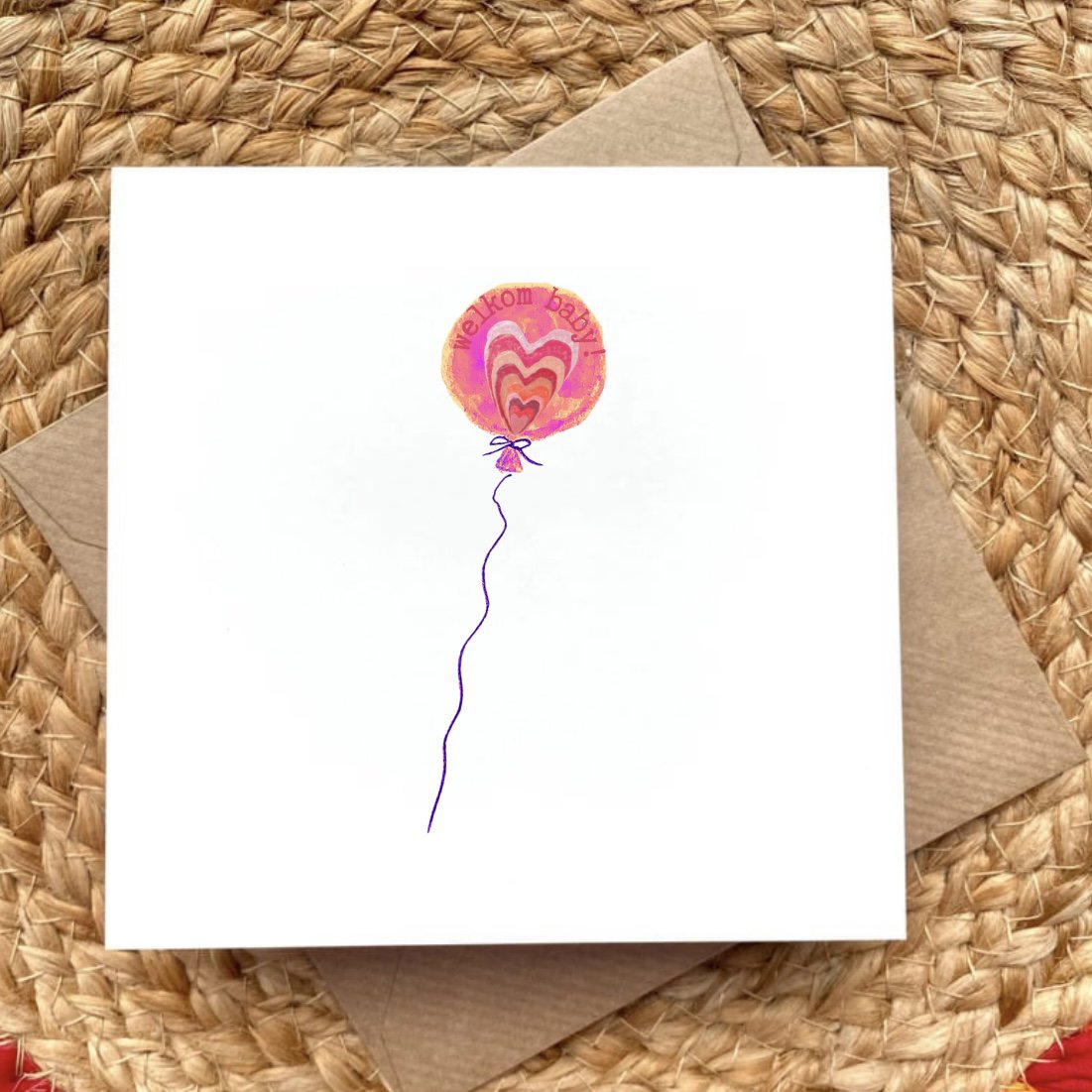 Kort Pink Baby Ballon