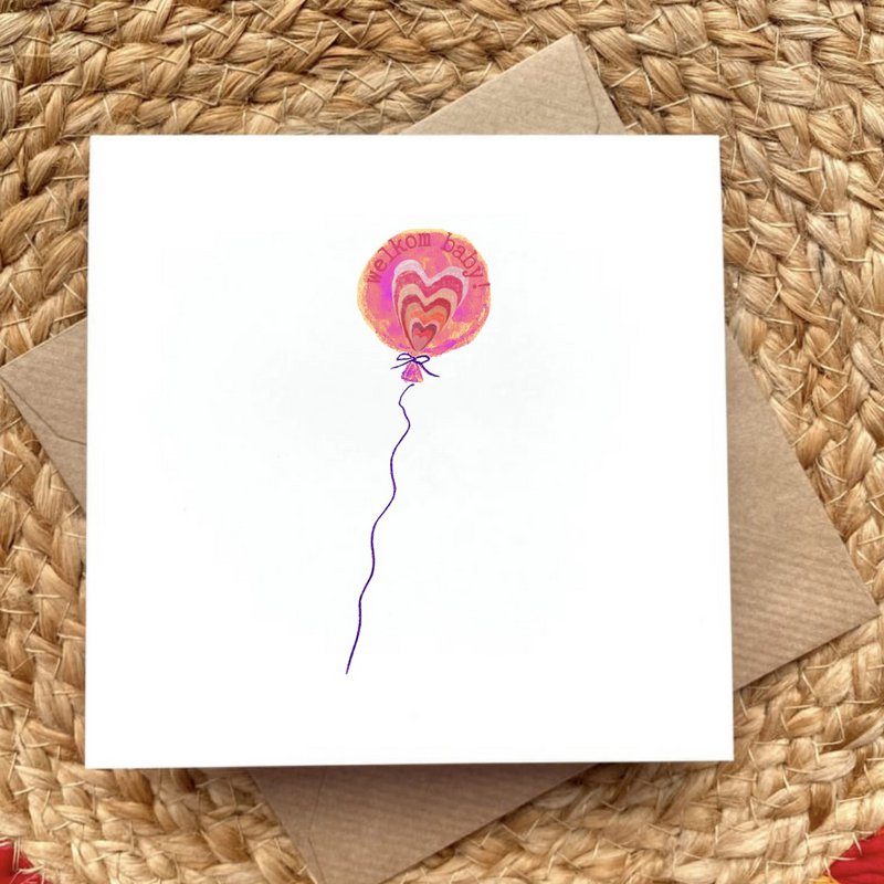 Kort Pink Baby Ballon
