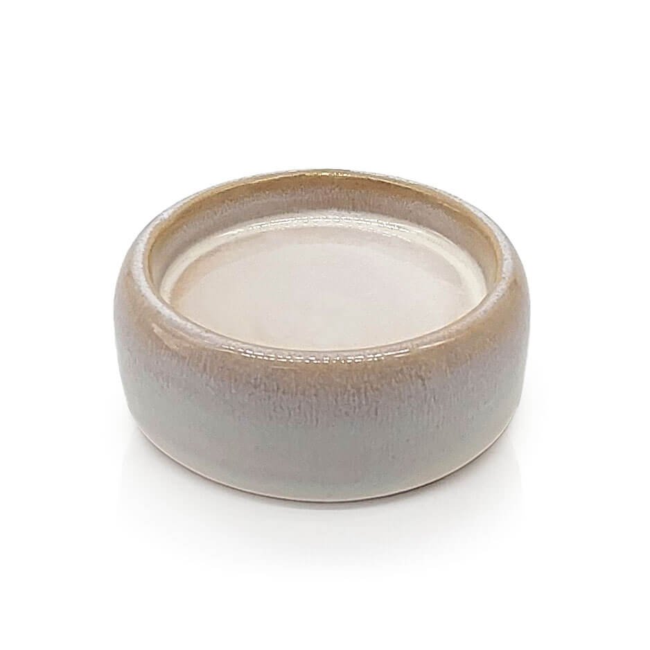 Kerzenteller klein, 8x3cm, polarweiß