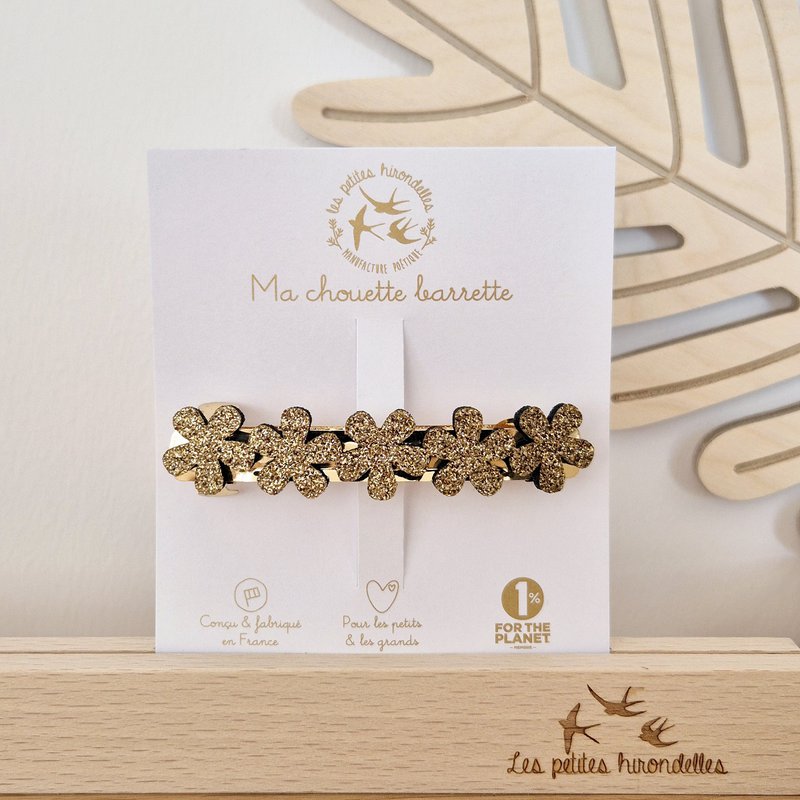 Molletta con clip - Fiori