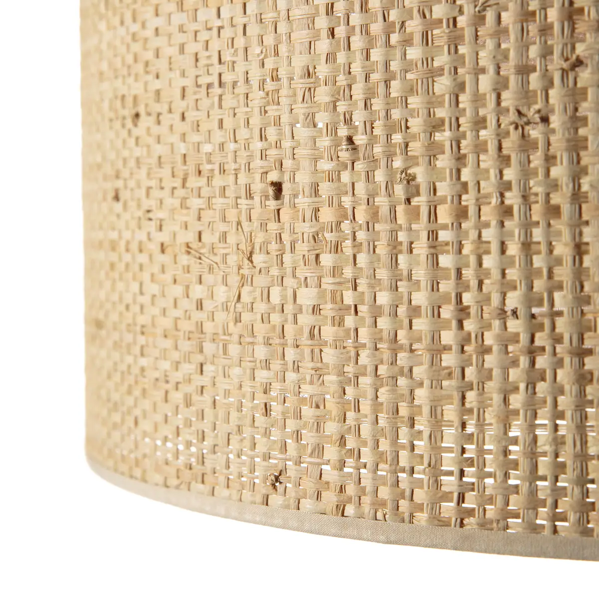 Raffia og keramik bordlampe