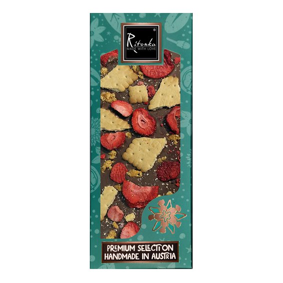 Ritonka Gourmet Selection Milk Chocolate; Strawberry, salt, caramel, shortbread biscuits 130g
