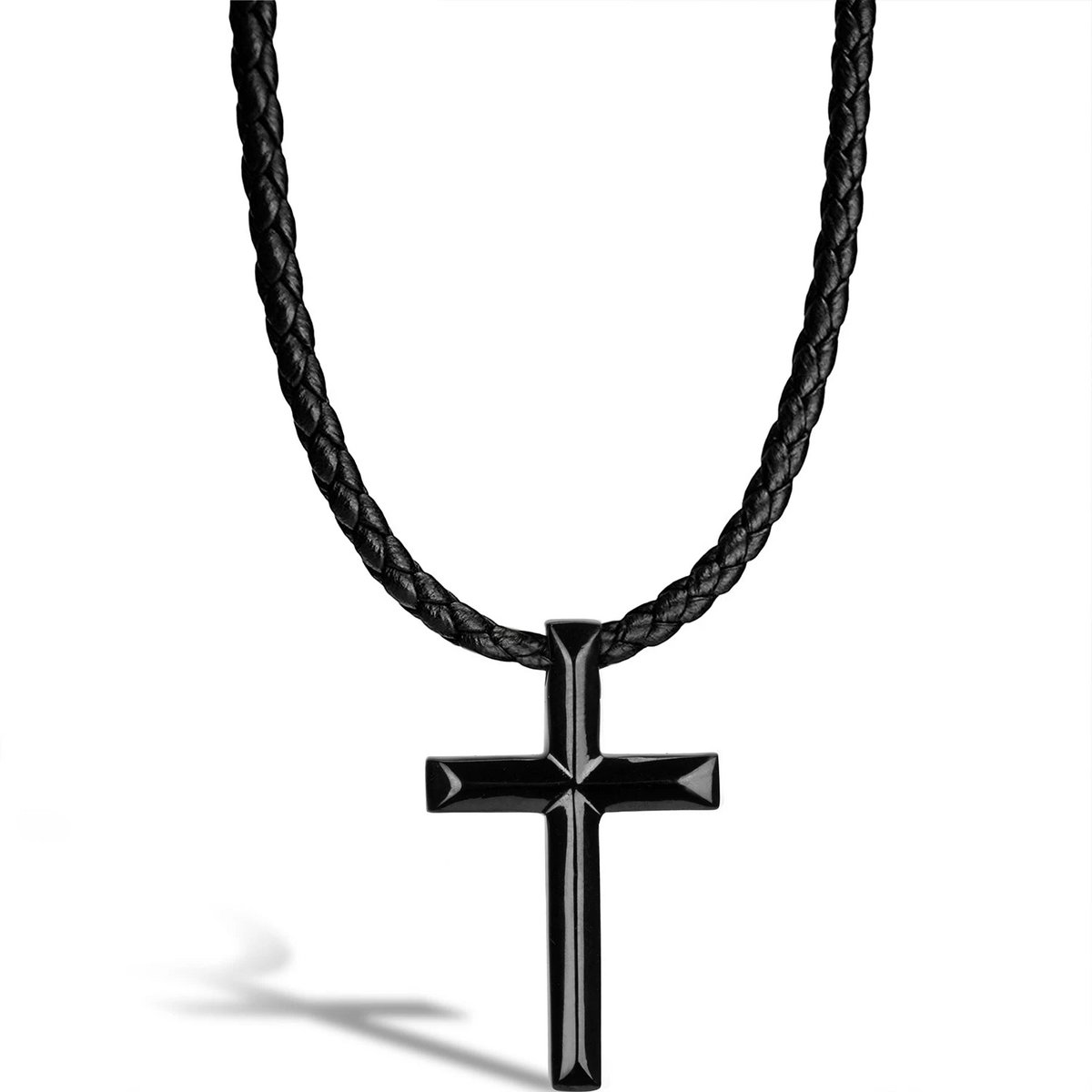 Leder Halskette „Krzyż”