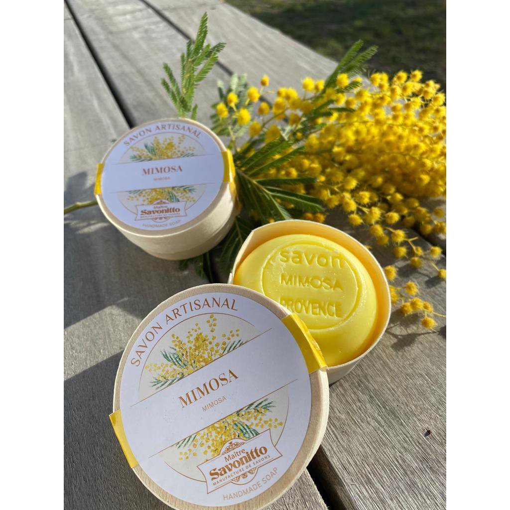 Savon Mimosa dans boite en bois 100g