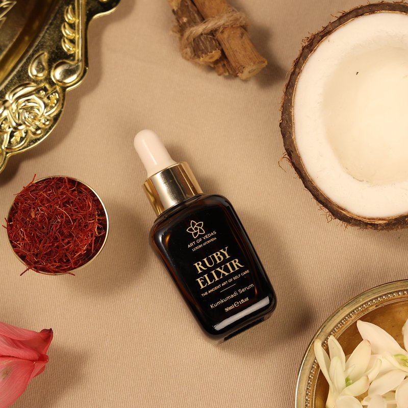 Ruby Elixir Kumkumadi Serum – 30ML | Ayurvedic Brightening & Rejuvenation Serum for Radiant Skin