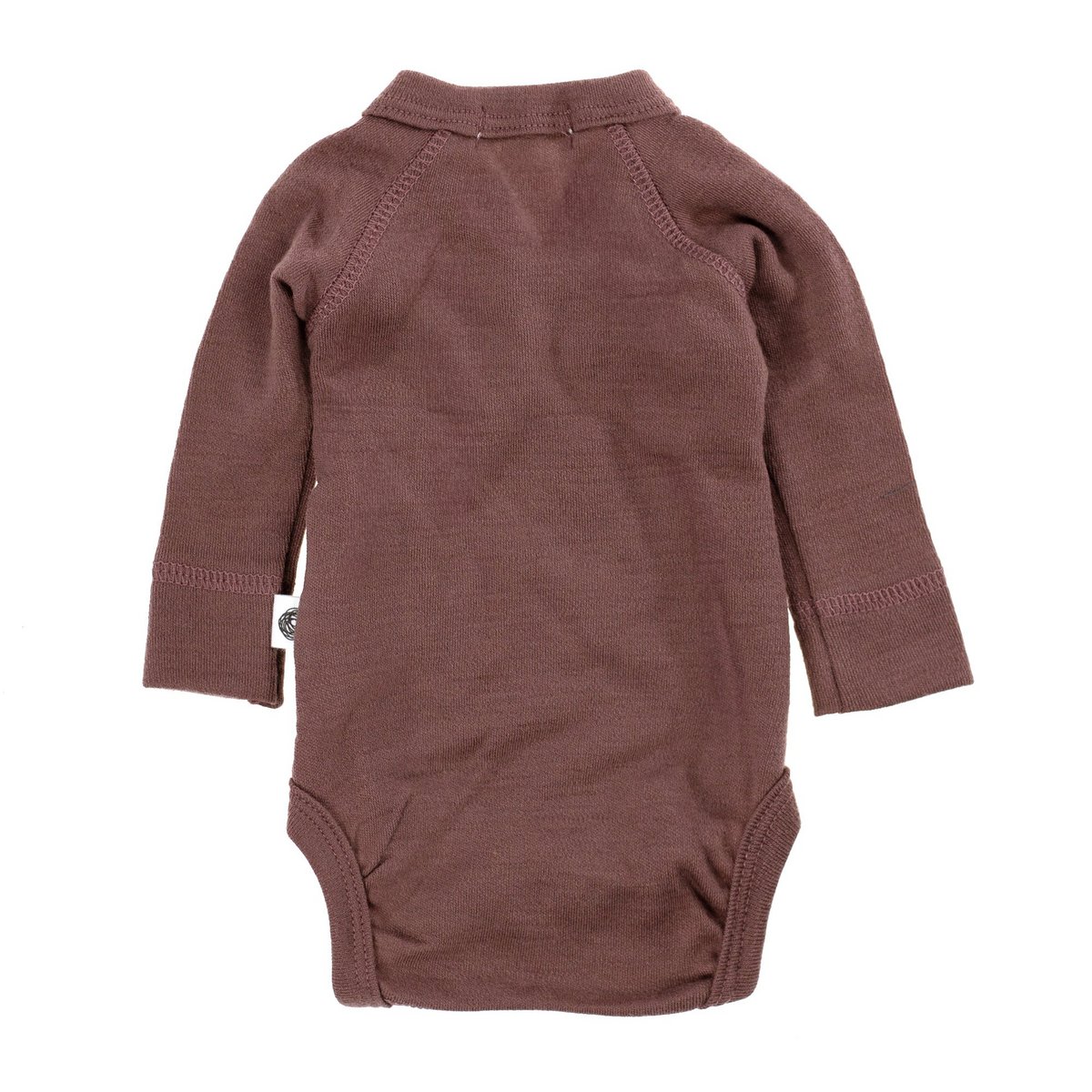 Wickel-Strampler aus Wolle mit langen Ärmeln – Merinowolle – Twilight Mauve