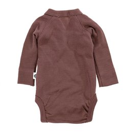 Wickel-Strampler aus Wolle mit langen Ärmeln – Merinowolle – Twilight Mauve