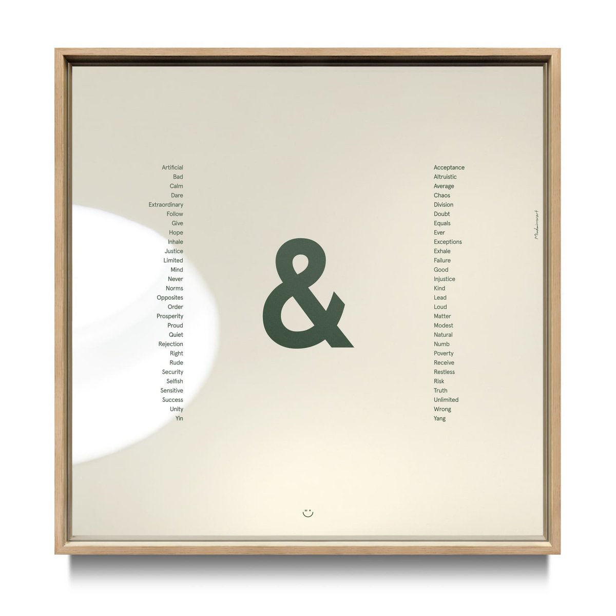 50 x 50 cm + Natural Oak Furnished Aluminum Frame