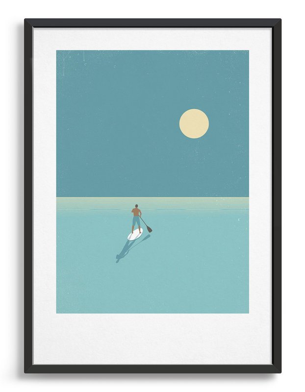 Paddleboarder o zachodzie słońca