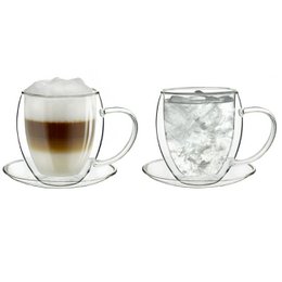 Creano thermal glass 250ml set of 2 with saucer